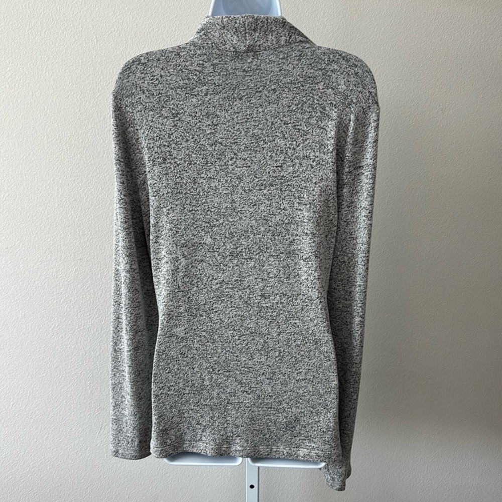 Tahari Sweater L Draped Surplice Front Modern Boho Sultry Minimalist Street Chic - Picture 12 of 15